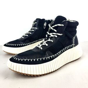 Dolce Vita High Top Sneakers Platform Side Zipper Lug Sole Black 7.5